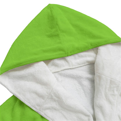 Sixty Eight 93 Logo White Green Apple Unisex Flannel Hooded Bathrobe
