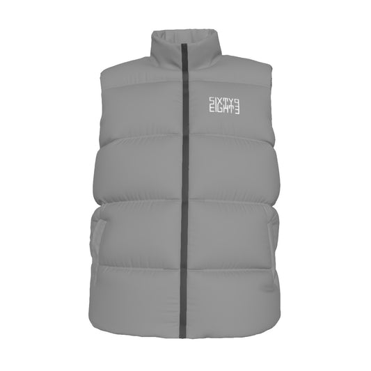 Sixty Eight 93 Logo White Grey Unisex Puffer Vest