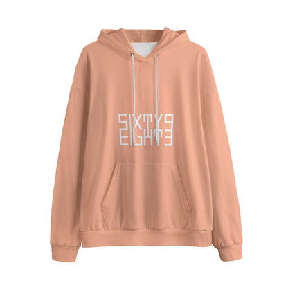 Sixty Eight 93 Logo White Peach Unisex Plus Fleece Pullover Hoodie