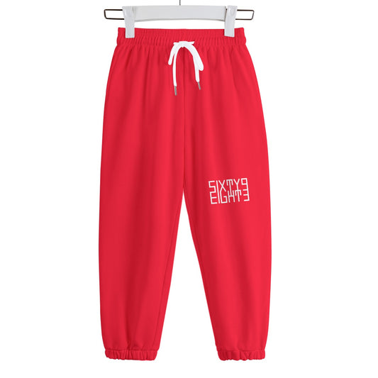 Sixty Eight 93 Logo White Red Kid's Sweatpants