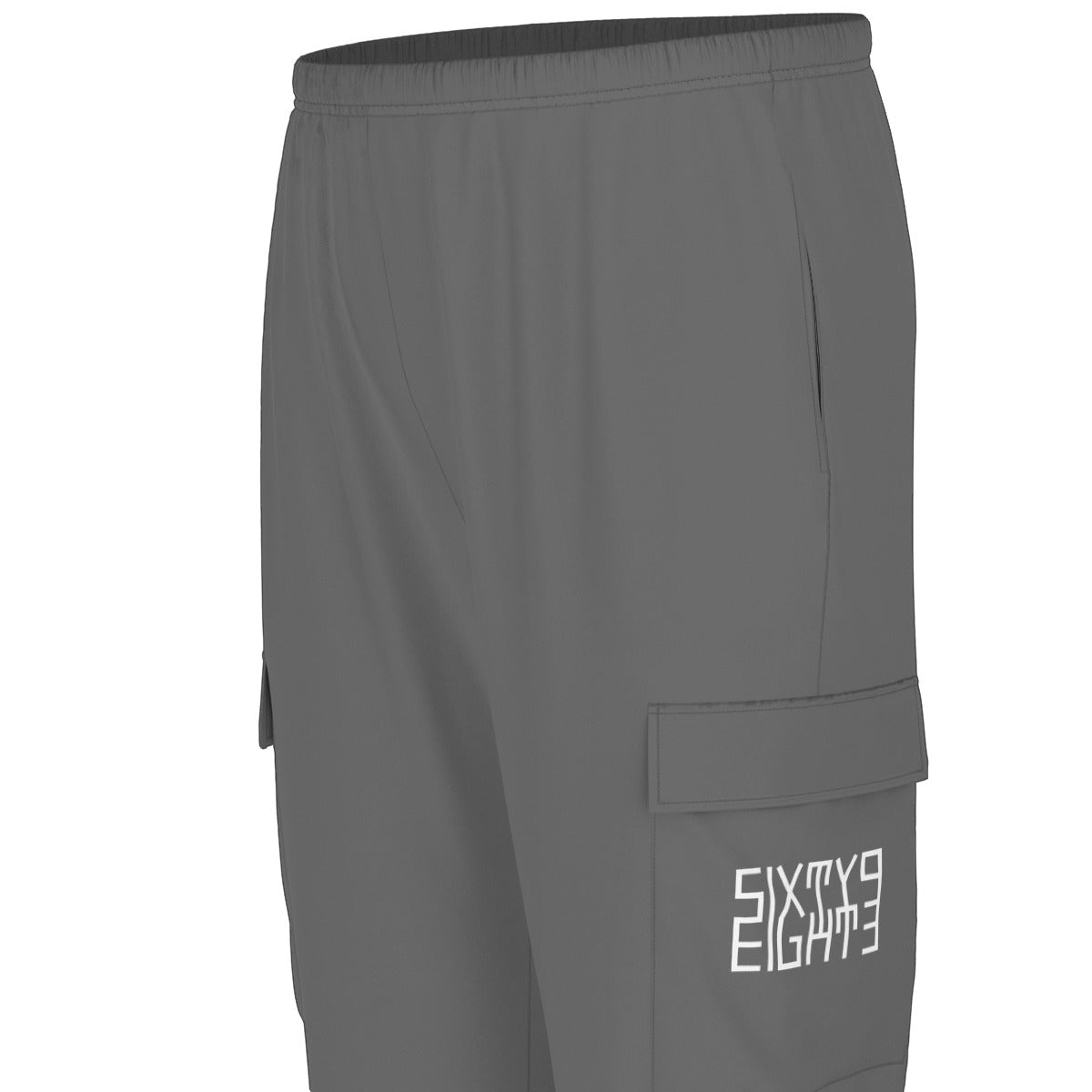 Sixty Eight 93 Logo White Dark Grey Unisex Scrub Set With Six Pockets