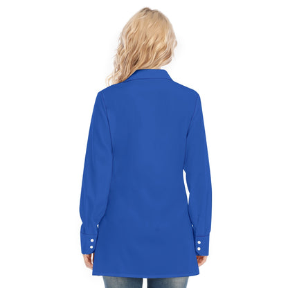 Sixty Eight 93 Logo White Blue Women's Long Shirt