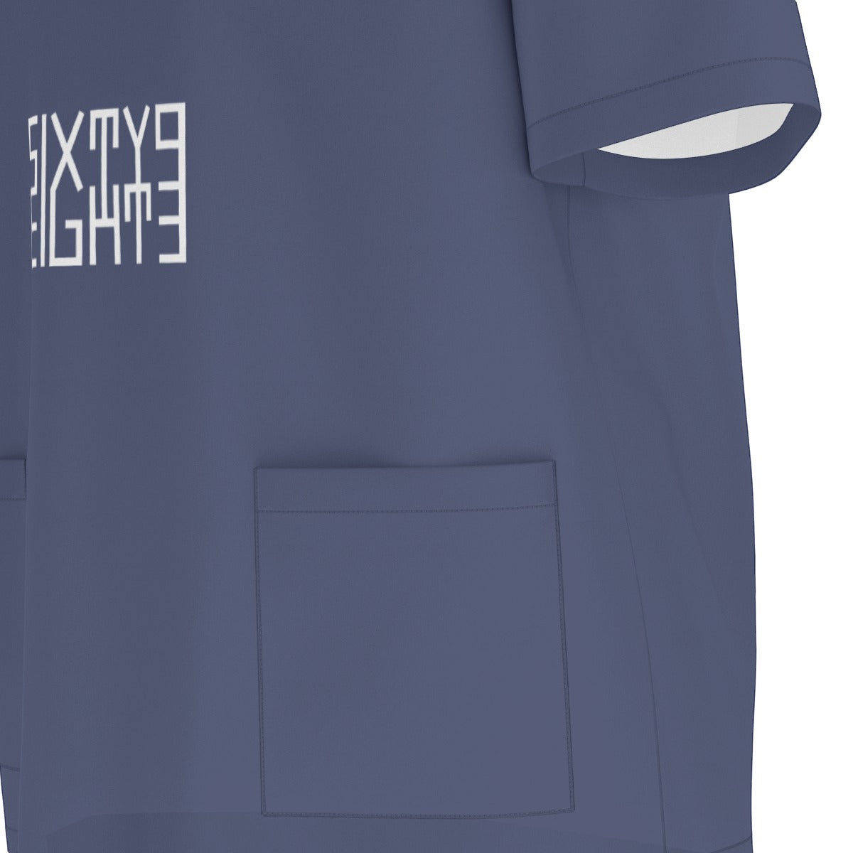 Sixty Eight 93 Logo White Medical Blue Unisex Scrub Set With Six Pockets