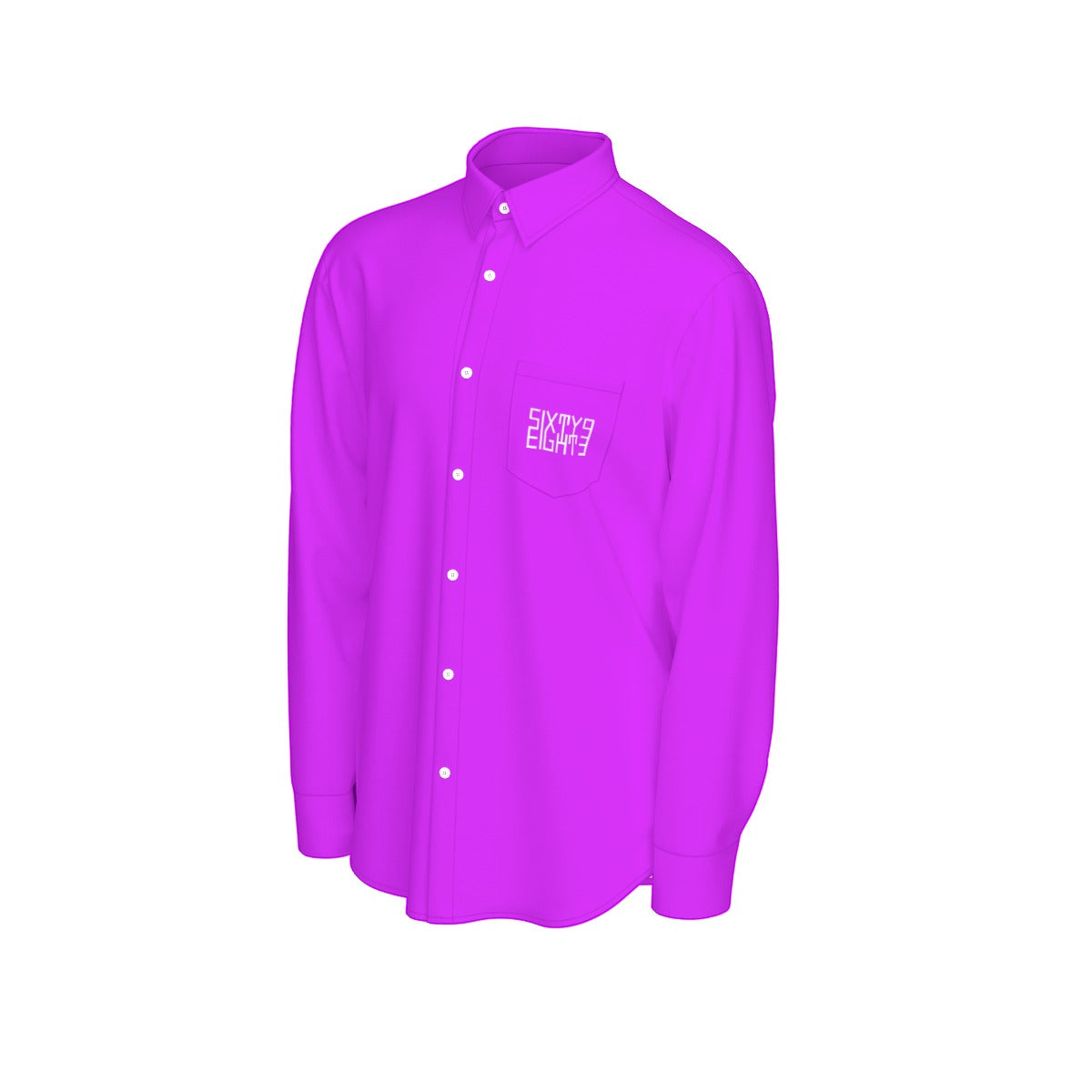 Sixty Eight 93 Logo White Grape Men's Cotton Long Sleeve Shirt
