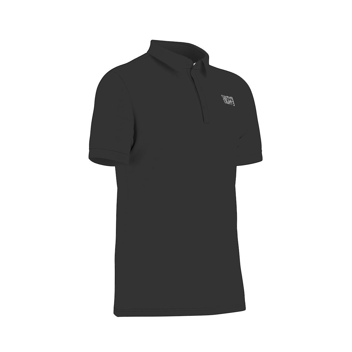 Sixty Eight 93 Logo White Black Men's Stretch Polo Shirt