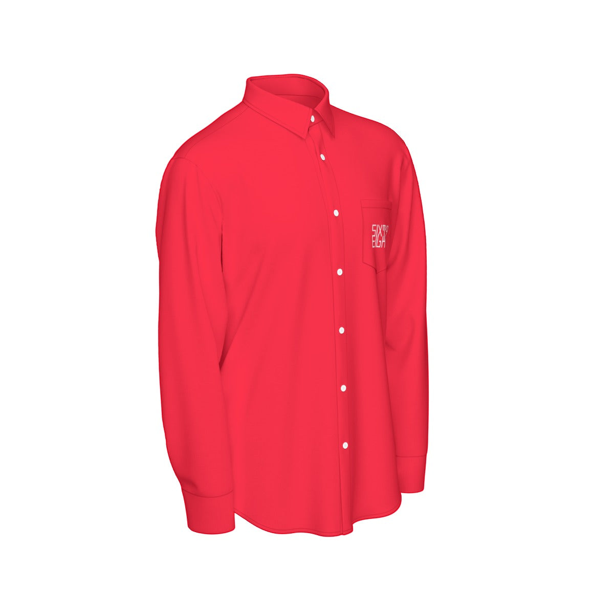 Sixty Eight 93 Logo White Red Men's Cotton Long Sleeve Shirt