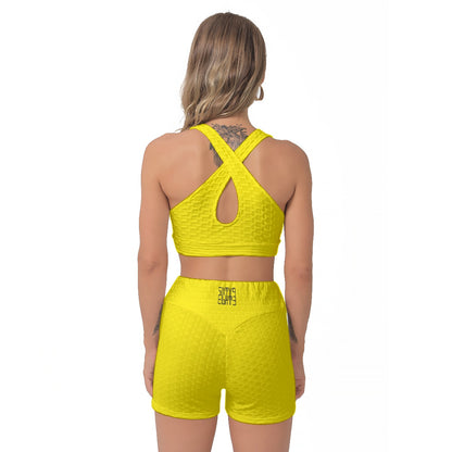 Sixty Eight 93 Logo Black Lemonade Women's Sports Bra Suit #9