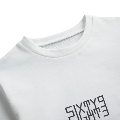 Sixty Eight 93 Logo Black White Kid's Round Neck Sweatshirt