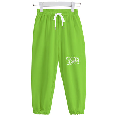 Sixty Eight 93 Logo White Green Apple Kid's Sweatpants
