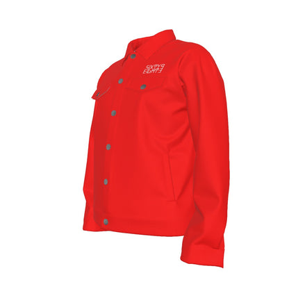 Sixty Eight 93 Logo White Red Unisex Lapel Jacket