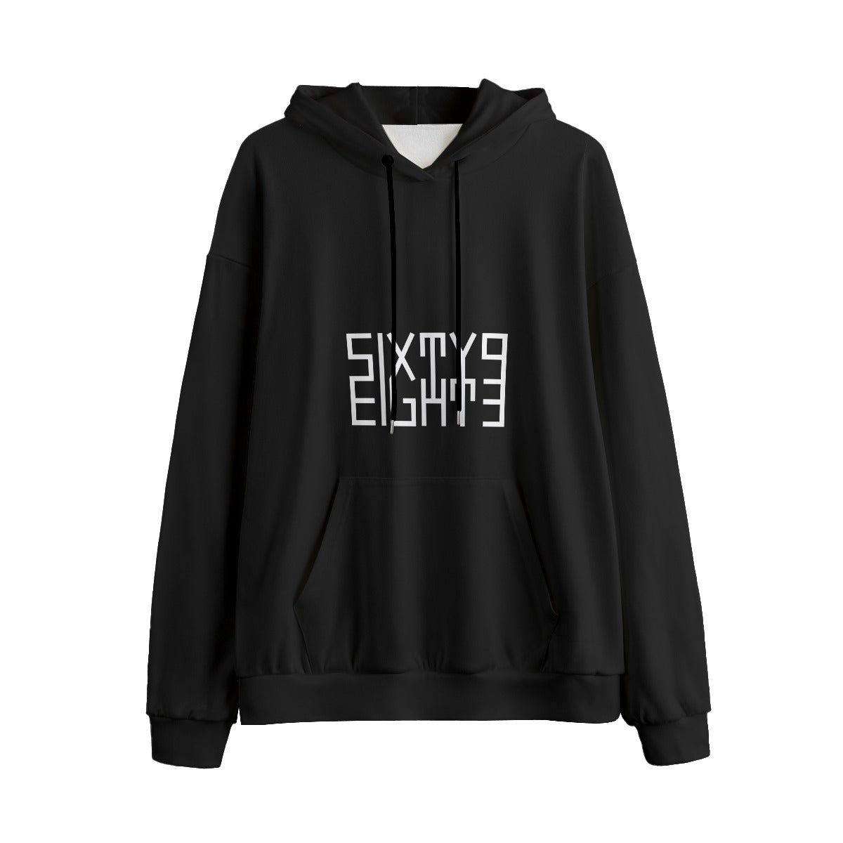 Sixty Eight 93 Logo White Black Unisex Plus Fleece Pullover Hoodie