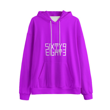 Sixty Eight 93 Logo White Purple Unisex Plus Fleece Pullover Hoodie