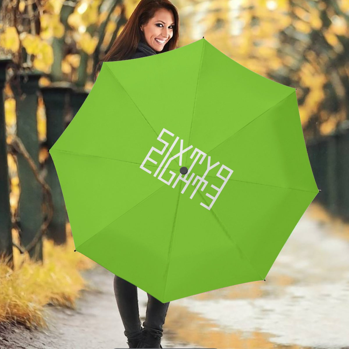 Sixty Eight 93 Logo White Green Apple Umbrella #25