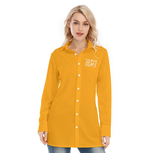Sixty Eight 93 Logo White Orange Women's Long Shirt
