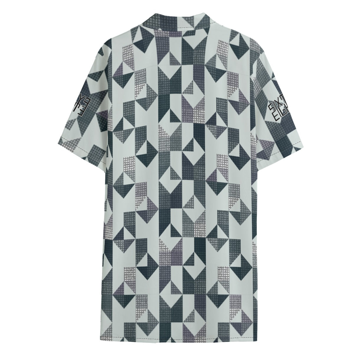 Sixty Eight 93 Logo Black & White Men's Hawaiian Button Up Shirt #3