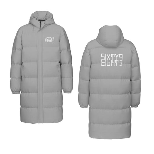 Sixty Eight 93 Logo White Grey Unisex Puff Long Jacket