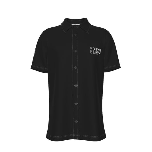 Sixty Eight 93 Logo White Black Men's Button Up Shirt