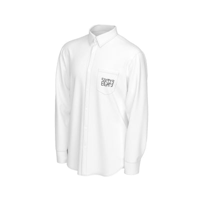 Sixty Eight 93 Logo Black White Men's Cotton Long Sleeve Shirt