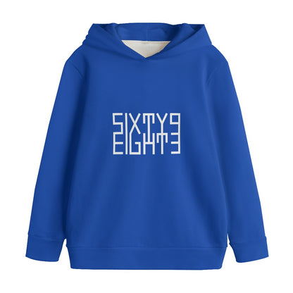 Sixty Eight 93 Logo White Blue Kid's Pullover Hoodie