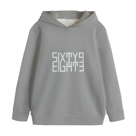 Sixty Eight 93 Logo White Grey Kid's Pullover Hoodie