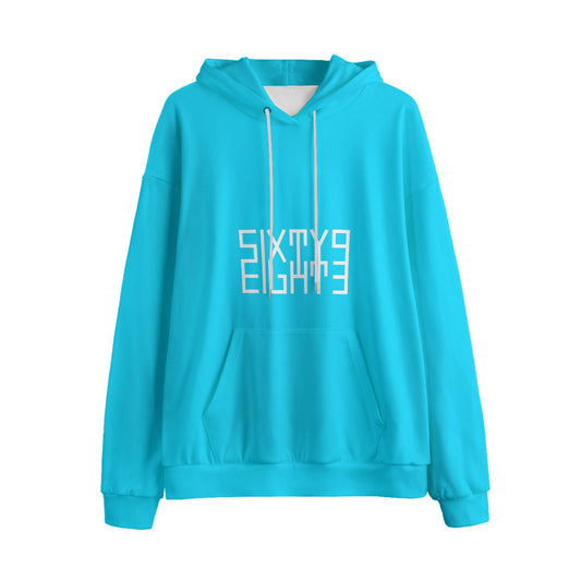 Sixty Eight 93 Logo White Aqua Blue Unisex Plus Fleece Pullover Hoodie