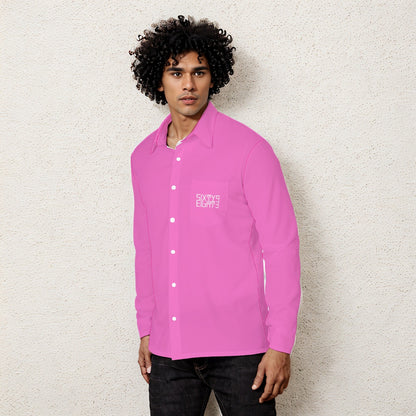 Sixty Eight 93 Logo White Pink Men's Long Sleeve Shirt
