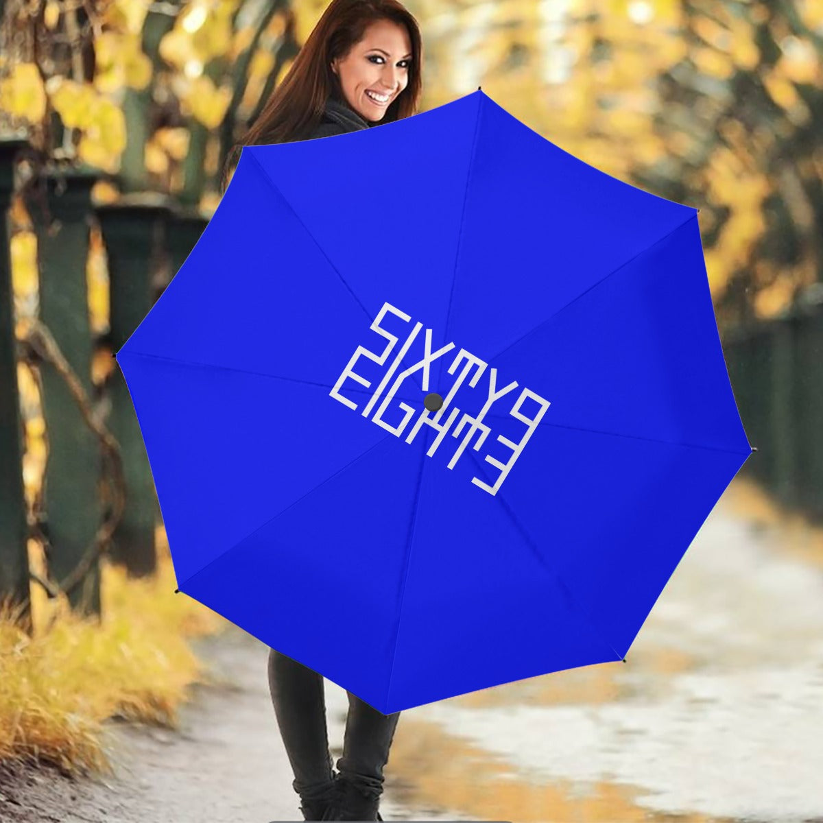 Sixty Eight 93 Logo White Blue Umbrella #22