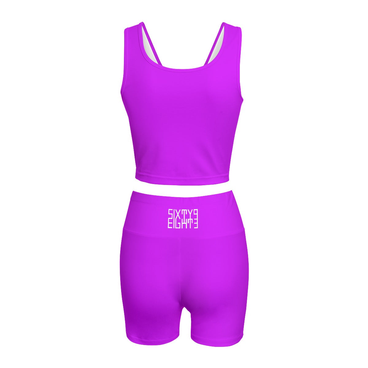 Sixty Eight 93 Logo White Purple Women's Yoga Set