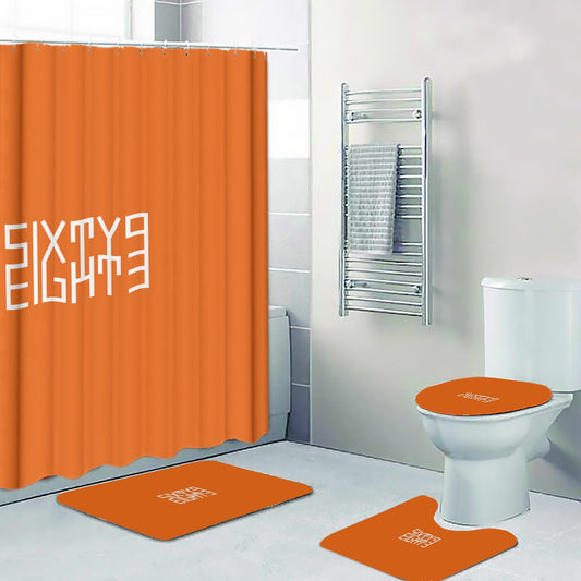 Sixty Eight 93 Logo White Netherland Orange Four-Piece Bathroom Set #13