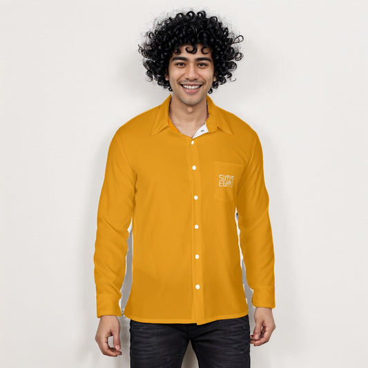Sixty Eight 93 Logo White Orange Men's Long Sleeve Shirt