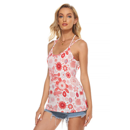 Sixty Eight 93 Logo Red & White Women's Halter Backless Top #4