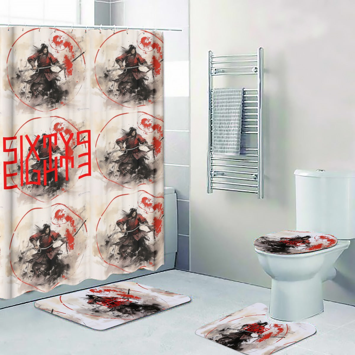 Sixty Eight 93 Logo Red Four-Piece Bathroom Set #20