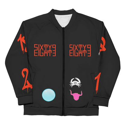 Sixty Eight 93 Scorpios Only Unisex Bomber Jacket (Black)