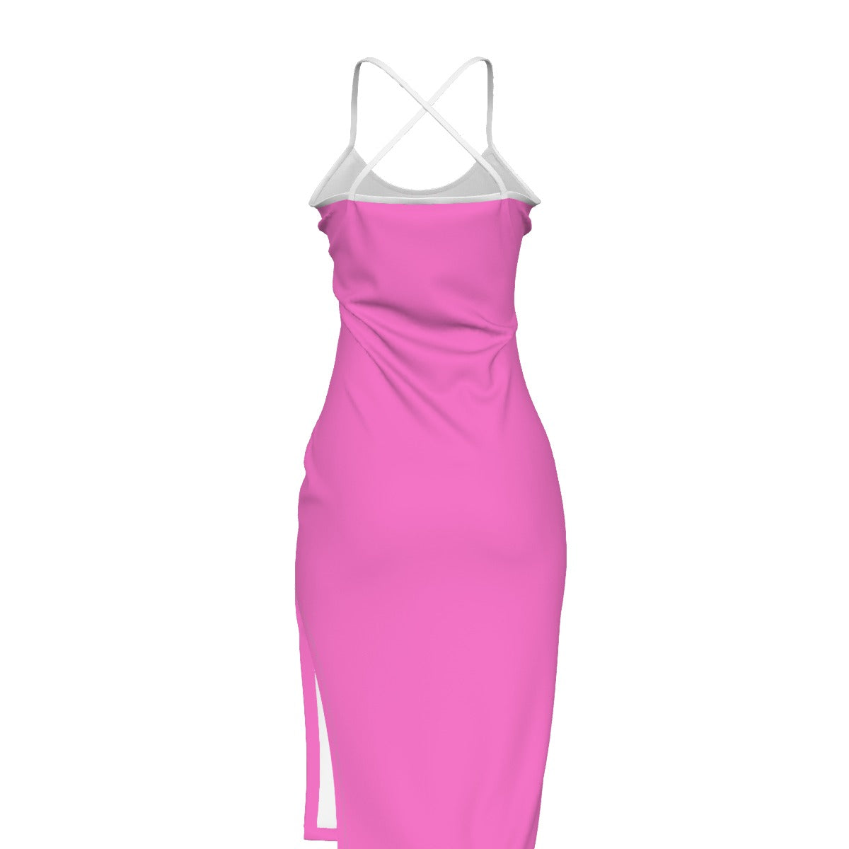 Sixty Eight 93 Logo White Pink Women's Back Cross Cami Dress