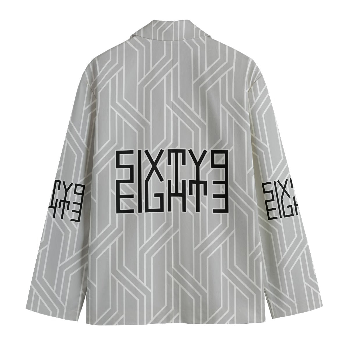 Sixty Eight 93 Logo Black & White Men's Casual Flat Lapel Collar Blazer #3