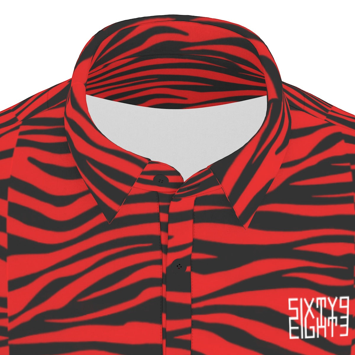 Sixty Eight 93 Logo White Zebra Red Men's Stretch Polo Shirt