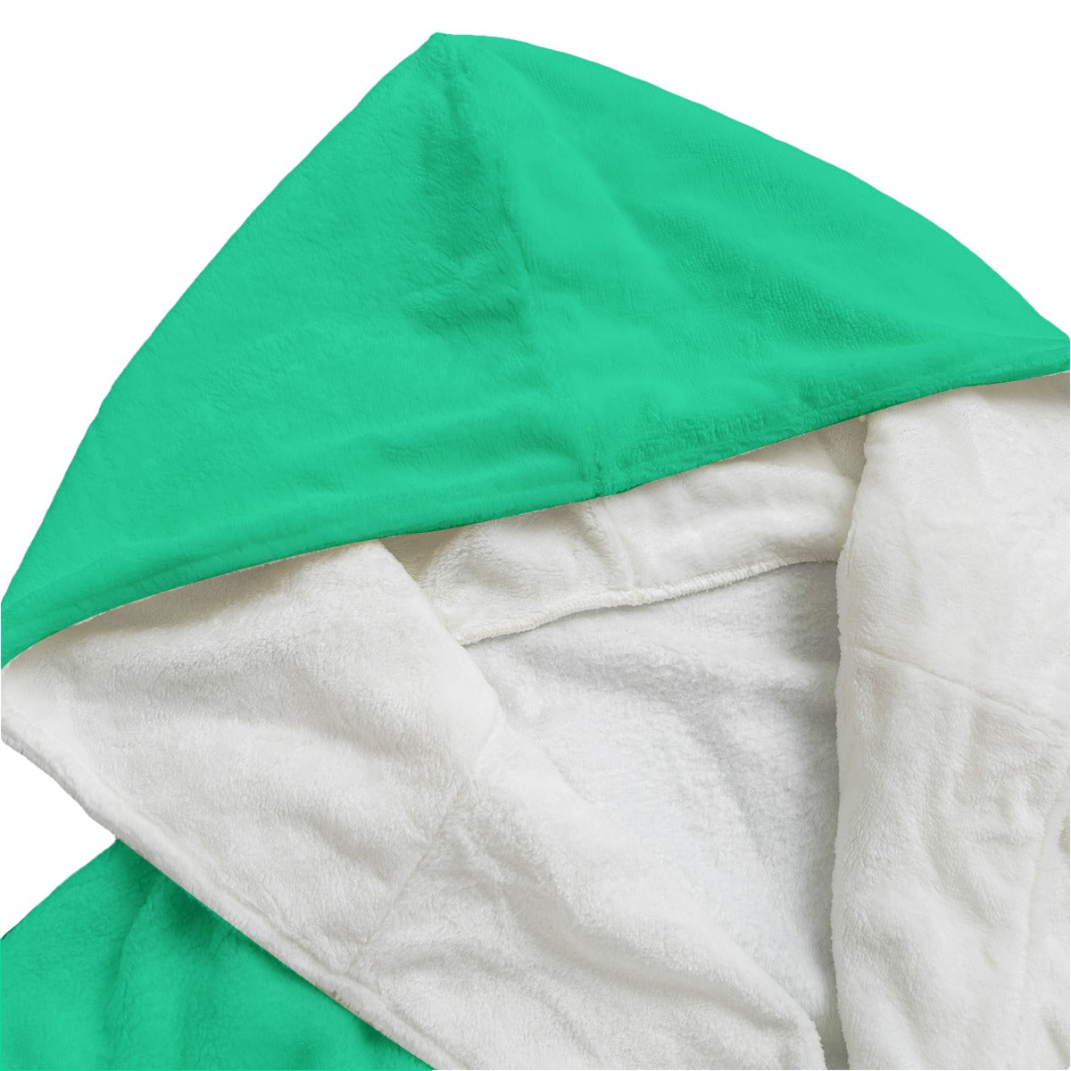 Sixty Eight 93 Logo White Sea Green Unisex Flannel Hooded Bathrobe