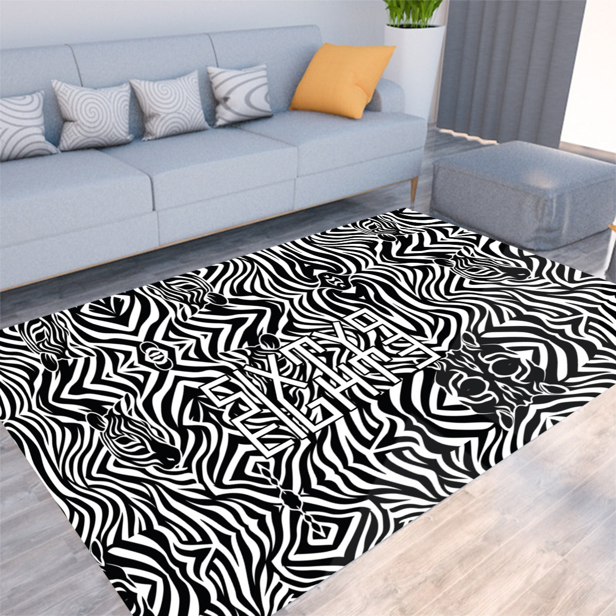 Sixty Eight 93 Logo White & Black Foldable Rectangular Thickened Floor Mat #2