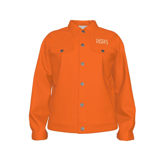 Sixty Eight 93 Logo White Orange Unisex Lapel Jacket