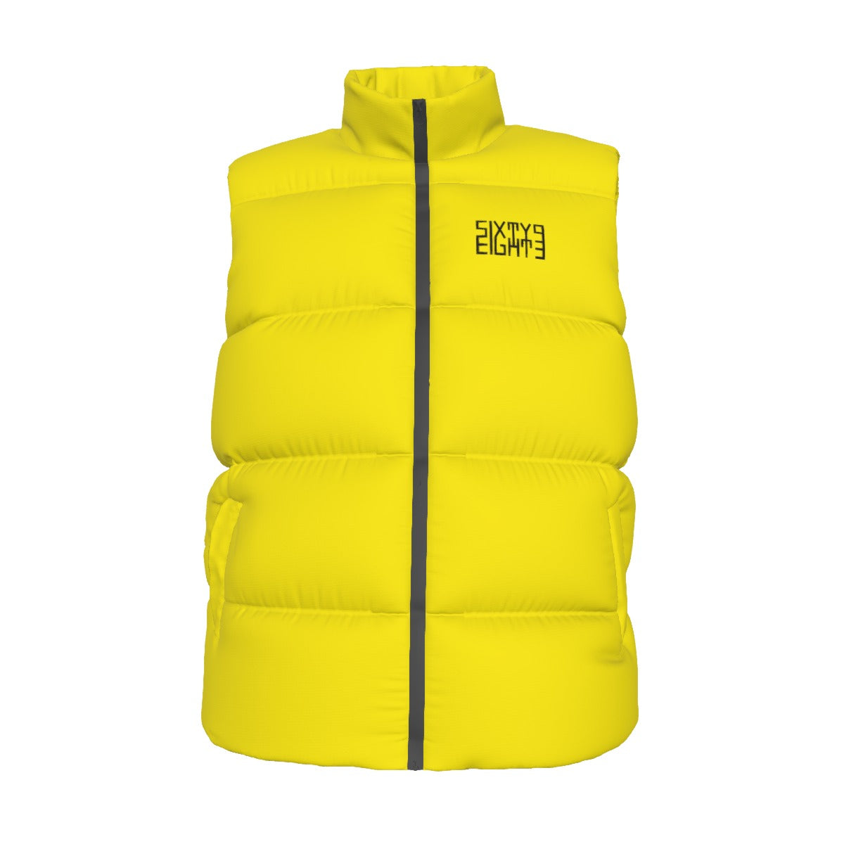 Sixty Eight 93 Logo Black Lemonade Unisex Puffer Vest