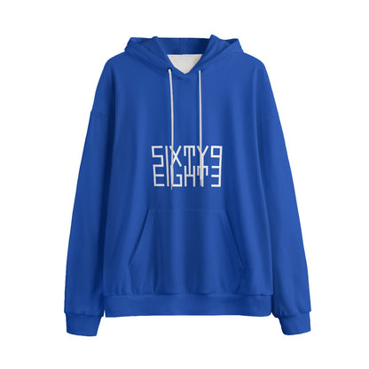 Sixty Eight 93 Logo White Blue Unisex Plus Fleece Pullover Hoodie