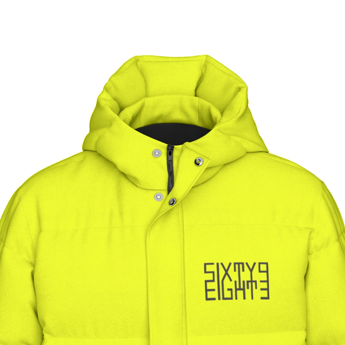 Sixty Eight 93 Logo Black Lemonade Unisex Puff Long Jacket