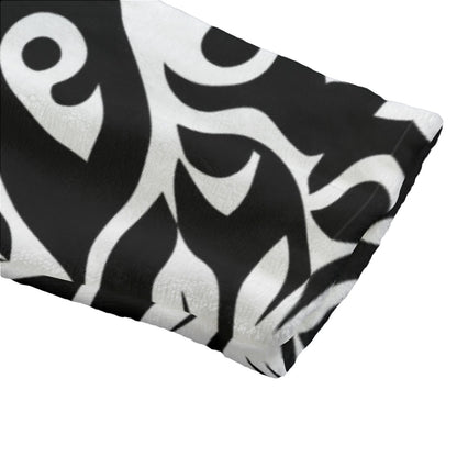 Sixty Eight 93 Logo White & Black Unisex Flannel Hooded Bathrobe #2