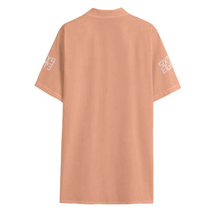 Sixty Eight 93 Logo White Peach Men's Hawaiian Button Up Shirt