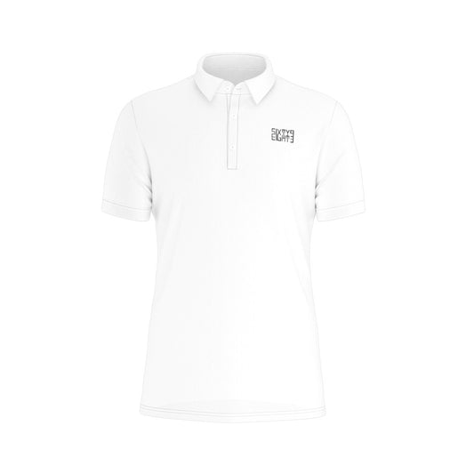 Sixty Eight 93 Logo Black White Men's Stretch Polo Shirt