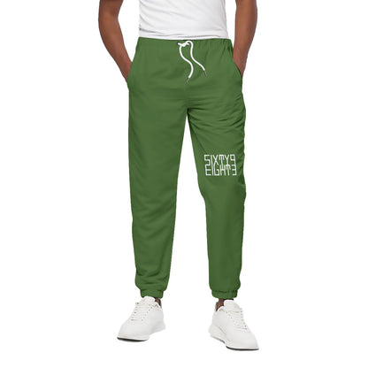 Sixty Eight 93 Logo White Forest Green Unisex Joggers