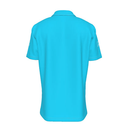 Sixty Eight 93 Logo White Aqua Blue Men's Button Up Shirt