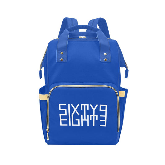 Sixty Eight 93 Logo White Blue Multi-Function BackPack