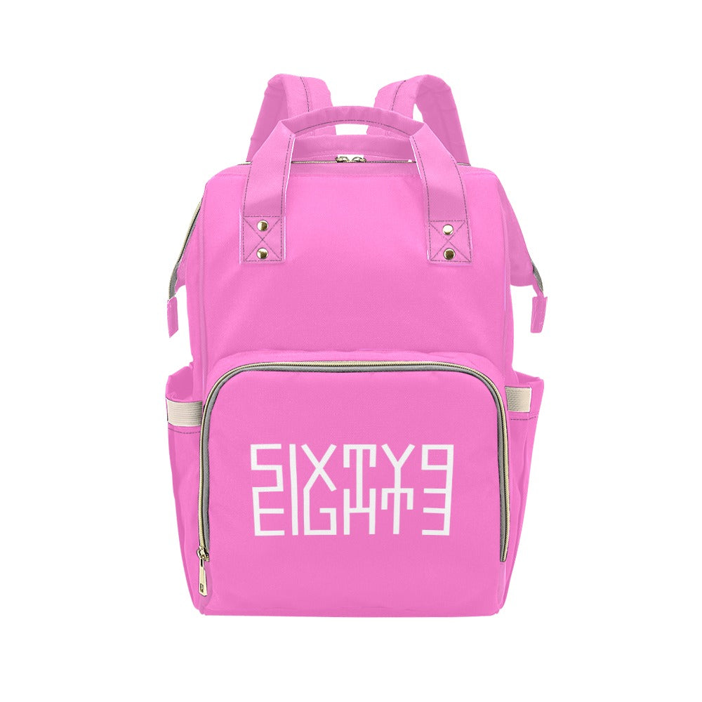 Sixty Eight 93 Logo White Pink Multi-Function BackPack