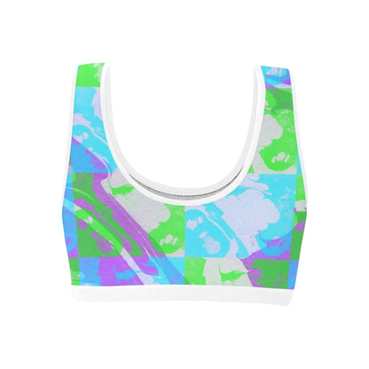 Sixty Eight 93 Logo White Marble #3 Sports Bra